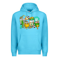 Ocean Blue Football coffee cups Premium Hoodie - HowdyJamesFarm