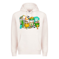 Pale Pink Football coffee cups Premium Hoodie - HowdyJamesFarm