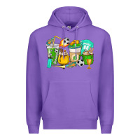Purple Football coffee cups Premium Hoodie - HowdyJamesFarm