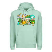 Seafoam Football coffee cups Premium Hoodie - HowdyJamesFarm