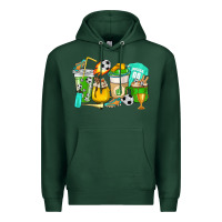 Sports Green Football coffee cups Premium Hoodie - HowdyJamesFarm