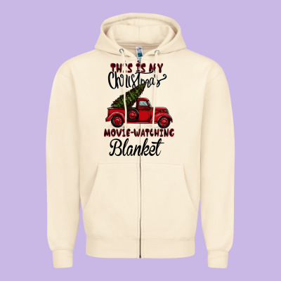 This Is My Christmas Movie Watching Blanket Zipper Hoodie Designed By Bettercallsaul