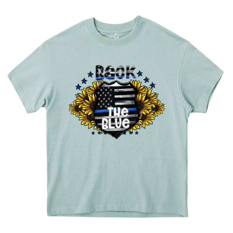 Back The Blue Heavy Core Tee by CowhideDigitalArt | Teevron