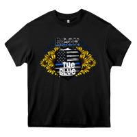 Black back the blue Heavy Core Tee - CowhideDigitalArt
