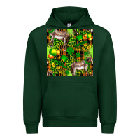 Forest Green St. Patrick's Donkey With Leprechaun Urban Hoodie - FaDigitalArtStudio