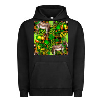 Pigment Black St. Patrick's Donkey With Leprechaun Urban Hoodie - FaDigitalArtStudio