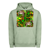 Pigment Oil Green St. Patrick's Donkey With Leprechaun Urban Hoodie - FaDigitalArtStudio