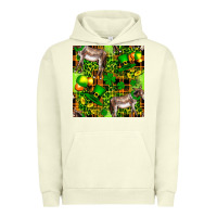 Pigment Pistachio St. Patrick's Donkey With Leprechaun Urban Hoodie - FaDigitalArtStudio