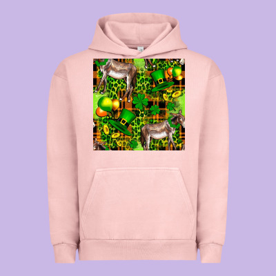 St. Patrick's Donkey With Leprechaun Urban Hoodie Designed By Fadigitalartstudio