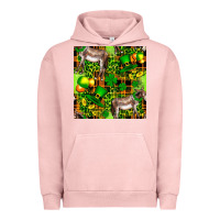 Pigment Salmon St. Patrick's Donkey With Leprechaun Urban Hoodie - FaDigitalArtStudio