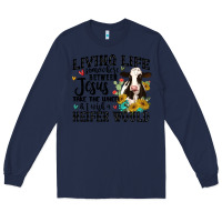 Navy living life somewhere between jesus take the wheel Long Sleeve Tee - MaliasSmallBusiness