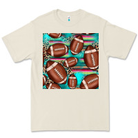 Bone football leopard turquoise seamless pattern Premium Tee - JahusDesignShop