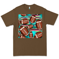 Cacao football leopard turquoise seamless pattern Premium Tee - JahusDesignShop