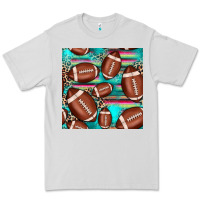 Dove Grey football leopard turquoise seamless pattern Premium Tee - JahusDesignShop