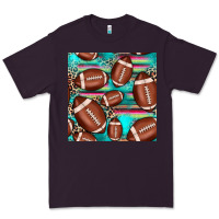 Plum football leopard turquoise seamless pattern Premium Tee - JahusDesignShop