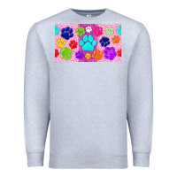 Heather Grey paw print Premium Sweatshirt - TumblerDesignByShophia