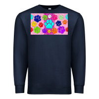 Navy paw print Premium Sweatshirt - TumblerDesignByShophia