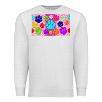 Oatmeal Heather paw print Premium Sweatshirt - TumblerDesignByShophia