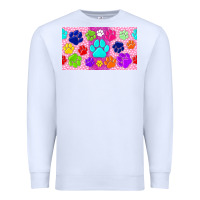 White paw print Premium Sweatshirt - TumblerDesignByShophia