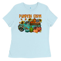 Baby Blue pumpkin farm Ladies Tee - RacoonDesign