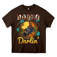Chocolate Brown western rodeo darlin' sunset sunflowers weapon Heavy Core Tee - BarkalooDesign