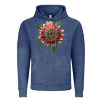 Vintage Denim crimson blaze sunflower Vintage Hoodie - LillyAllenDesigns