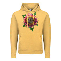 Vintage Mustard crimson blaze sunflower Vintage Hoodie - LillyAllenDesigns