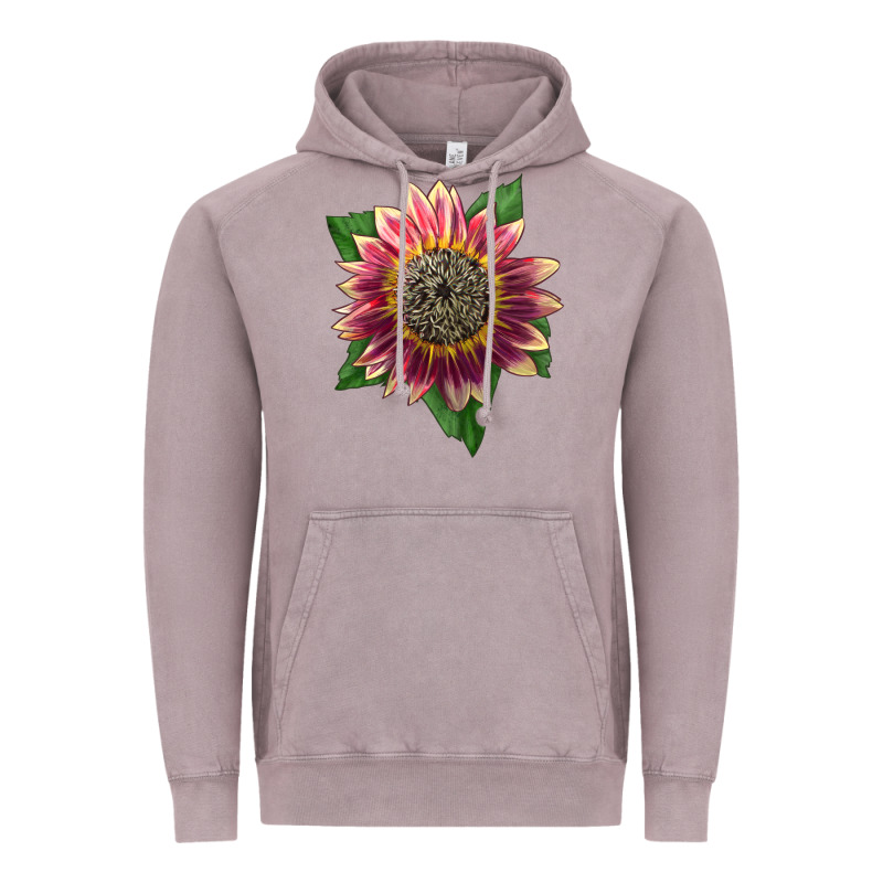 Crimson Blaze Sunflower Vintage Hoodie by LillyAllenDesigns | Teevron