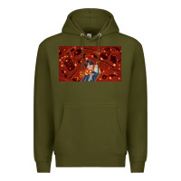 Army Green wizard boy and owl Premium Hoodie - TumblerDesignByShophia