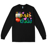 Black pre k school pencil dude Long Sleeve Tee - NancyCooperArtShop