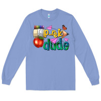 Colony Blue pre k school pencil dude Long Sleeve Tee - NancyCooperArtShop
