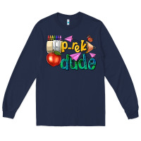 Navy pre k school pencil dude Long Sleeve Tee - NancyCooperArtShop
