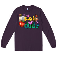Plum pre k school pencil dude Long Sleeve Tee - NancyCooperArtShop