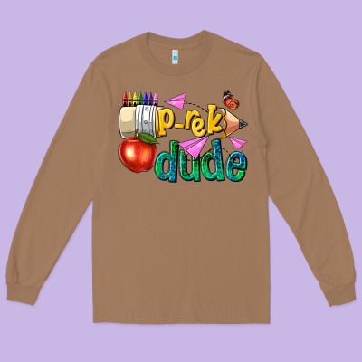 Pre K School Pencil Dude Long Sleeve Tee Designed By Nancycooperartshop