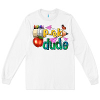 White pre k school pencil dude Long Sleeve Tee - NancyCooperArtShop