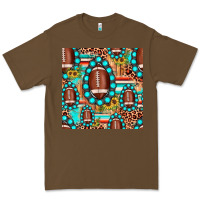 Cacao football leopard turquoise gemstone sunflower seamless pattern Premium Tee - JahusDesignShop