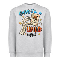 Heather Grey baby im a wild card Heavyweight Sweatshirt - MaliasSmallBusiness
