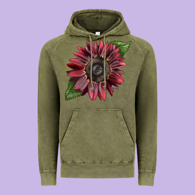 Chocolate Sunflower Vintage Hoodie Designed By Lillyallendesigns