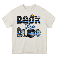 Cream back the blue1 Heavy Core Tee - CowhideDigitalArt