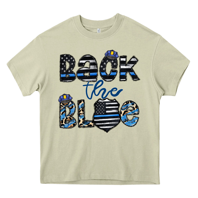 Back The Blue1 Heavy Core Tee by CowhideDigitalArt | Teevron