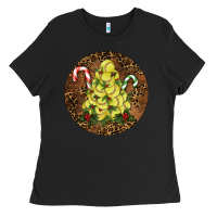 Black Softball Leopard  Christmas Ladies Tee - RanaPortraitStore