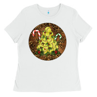 White Softball Leopard  Christmas Ladies Tee - RanaPortraitStore