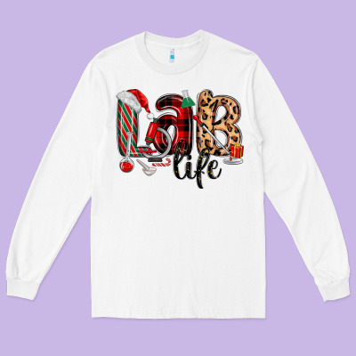 Lab Life Christmas Long Sleeve Tee Designed By Maliassmallbusiness