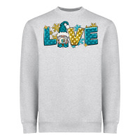 Heather Grey love winter gnome Heavyweight Sweatshirt - NancyCooperArtShop