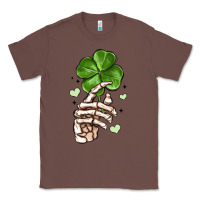 Chestnut skeleton hand with shamrock st patrick s day Classic Tee - MaliasSmallBusiness