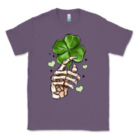 Lavender skeleton hand with shamrock st patrick s day Classic Tee - MaliasSmallBusiness