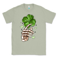 Matcha skeleton hand with shamrock st patrick s day Classic Tee - MaliasSmallBusiness