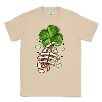 Mushroom skeleton hand with shamrock st patrick s day Classic Tee - MaliasSmallBusiness