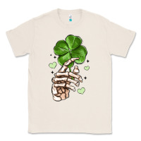 Natural skeleton hand with shamrock st patrick s day Classic Tee - MaliasSmallBusiness