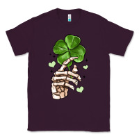 Plum skeleton hand with shamrock st patrick s day Classic Tee - MaliasSmallBusiness